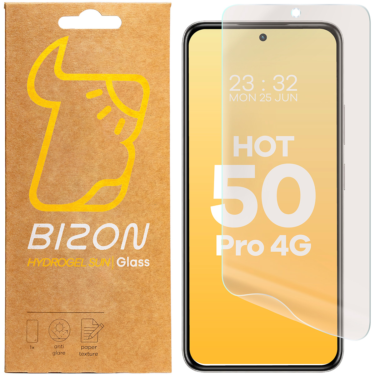 Folia matowa na ekran Bizon Glass Film Sun do Infinix Hot 50 Pro 4G, 2 sztuki
