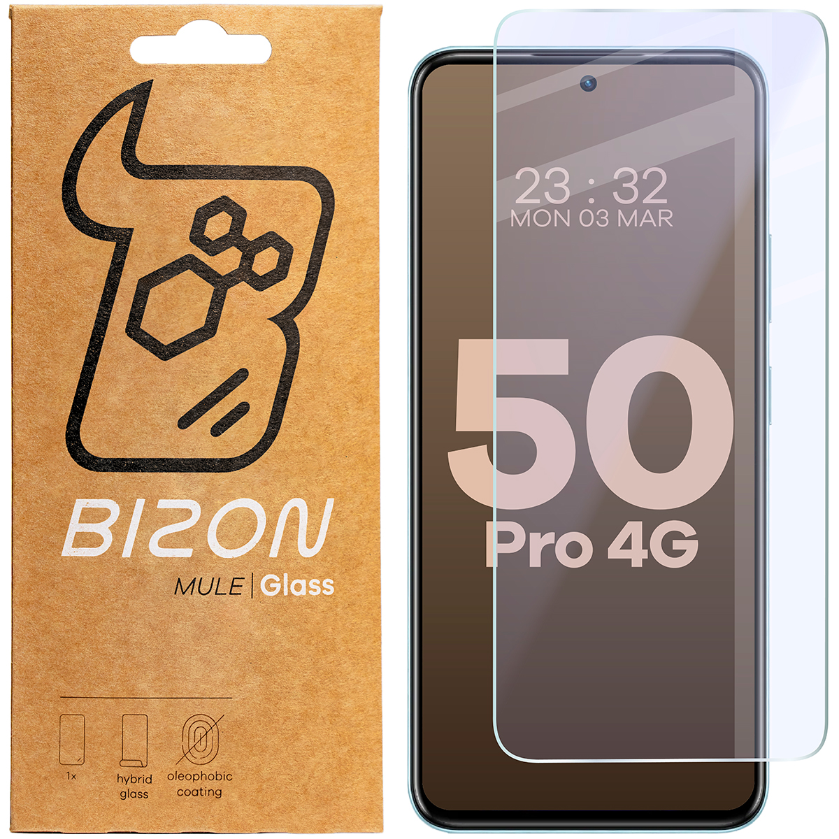 Szkło hybrydowe na ekran Bizon Glass Mule do Infinix Hot 50 Pro 4G