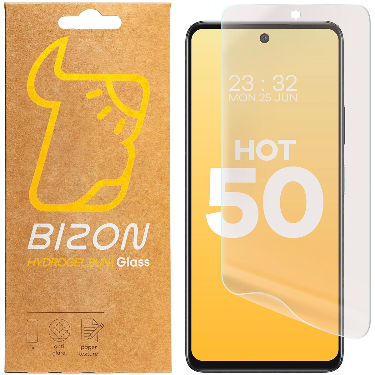 Folia matowa na ekran Bizon Glass Hydrogel Sun do Infinix Hot 50 5G, 2 sztuki