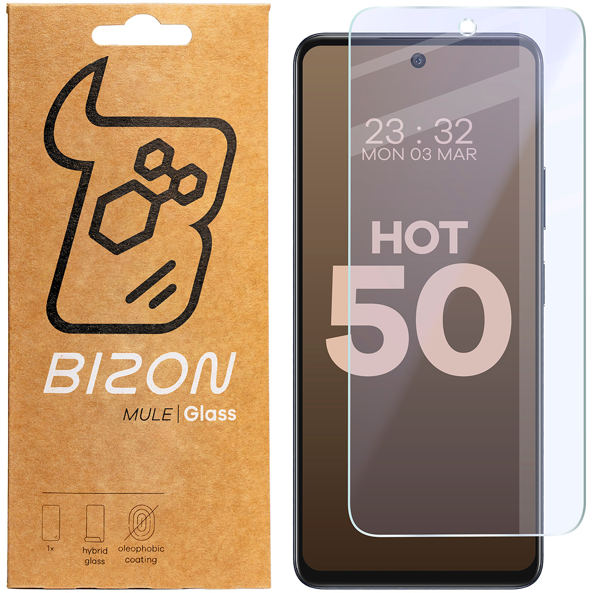 Szkło hybrydowe na ekran Bizon Glass Mule do Infinix Hot 50 5G