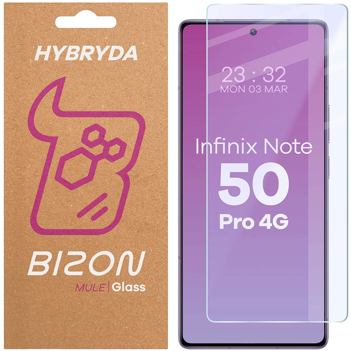 Szkło hybrydowe na ekran Bizon Glass Mule do Infinix Note 50 Pro 4G