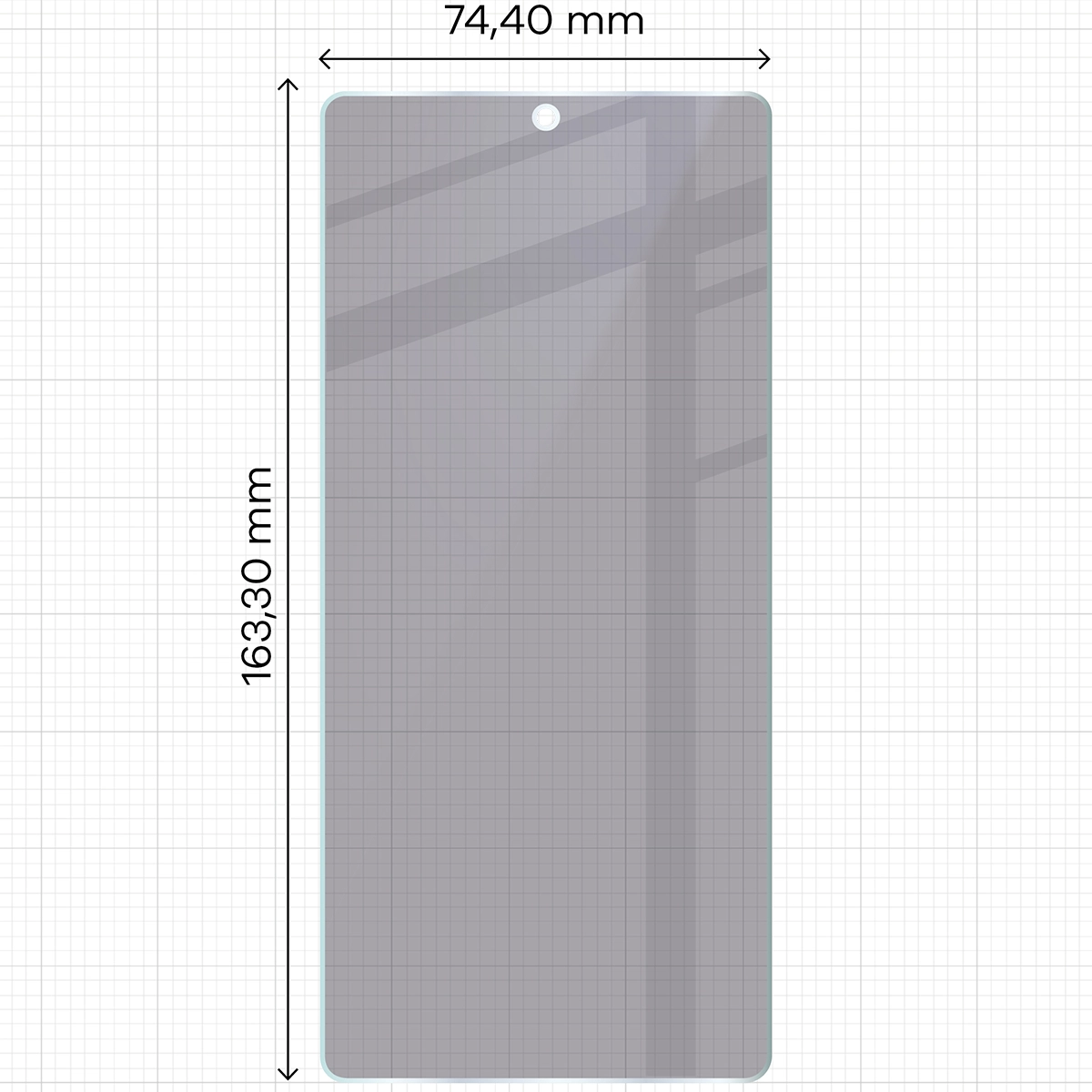 Wymiary szkła Bizon Glass Mule Shadow do Infinix Note 50 Pro 4G