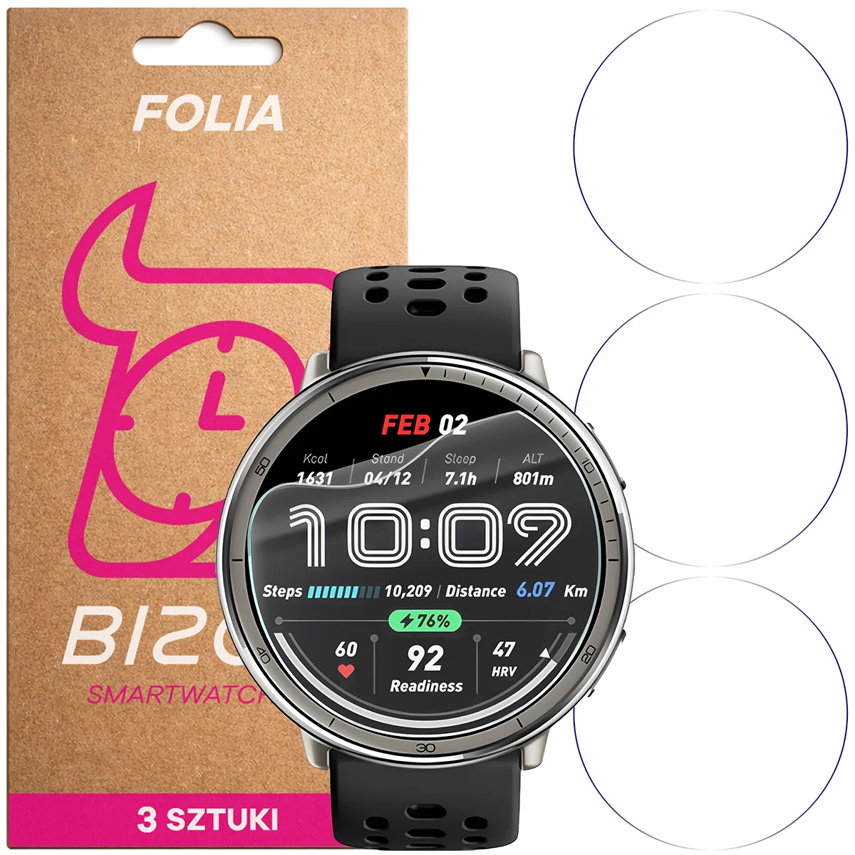 Folia hydrożelowa Bizon Watch Film HydroFlex dla Amazfit Active 2