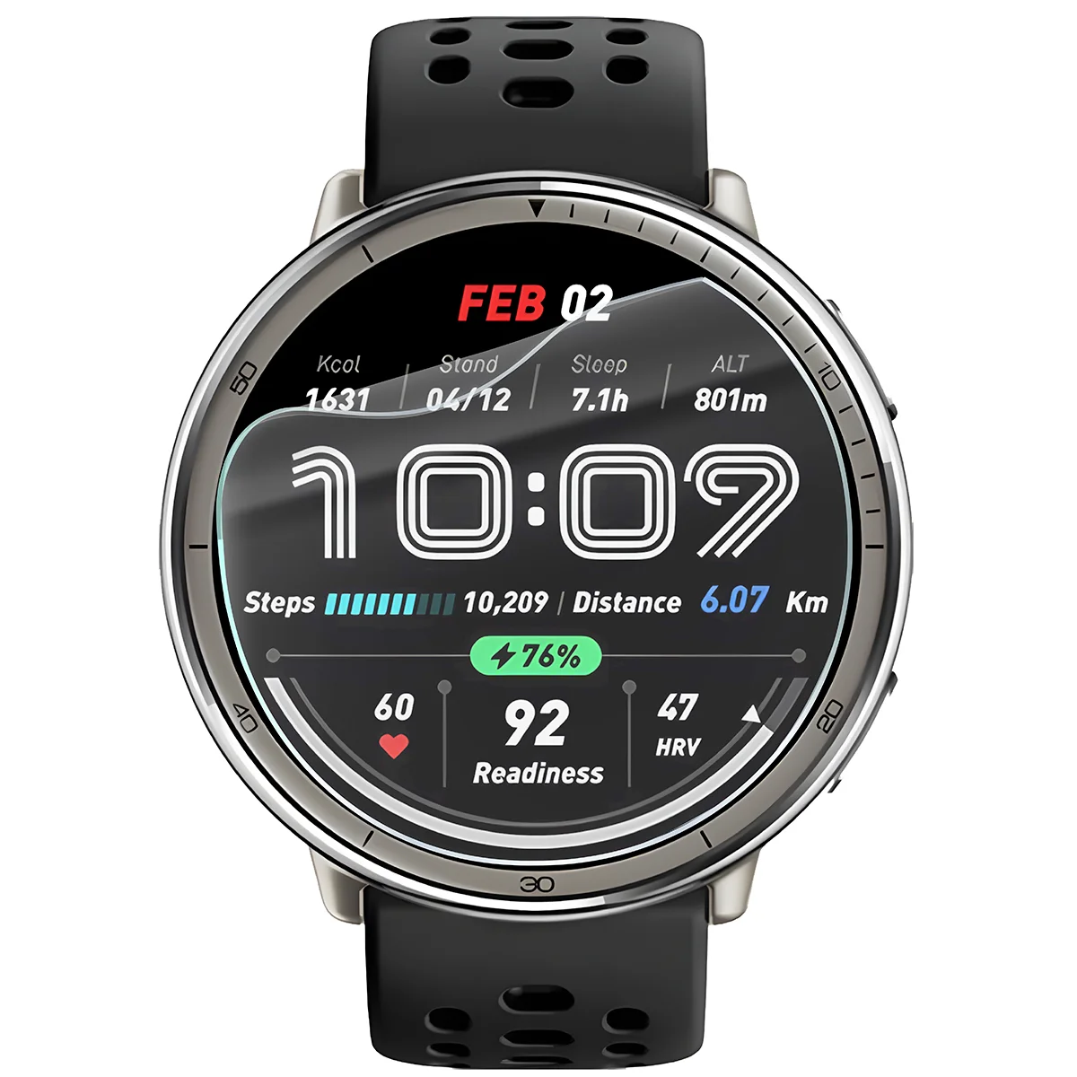 Folia hydrożelowa Bizon Watch Film HydroFlex do Amazfit Active 2 na zegarku