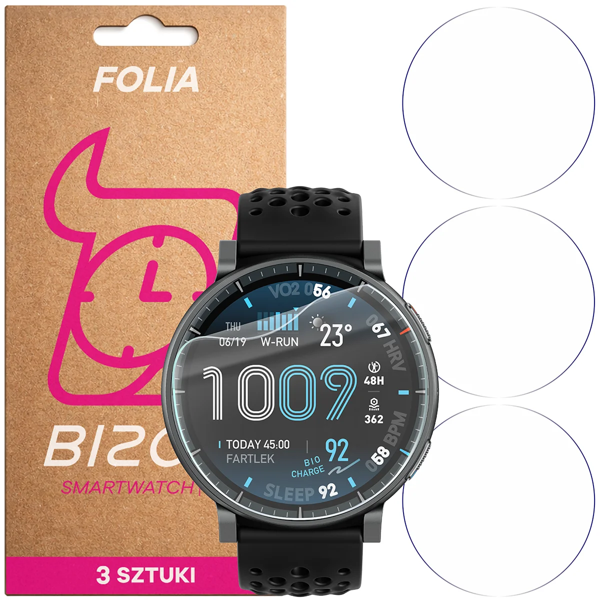 Folia hydrożelowa Bizon Watch Film HydroFlex dla Amazfit Active Max