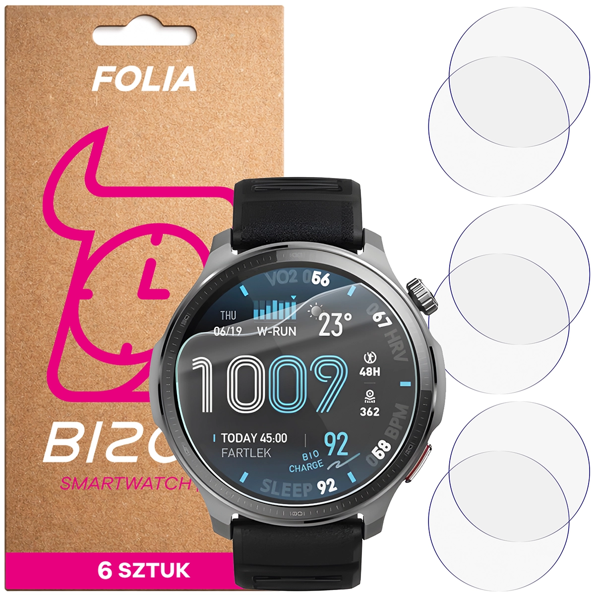 Bizon Watch Film HydroFlex hydrogel film for Amazfit Balance 2