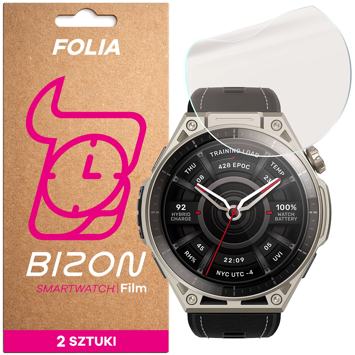 Matná fólie na obrazovku Bizon Watch Film Matte Duo pro Amazfit Balance Ultra, 2 kusy