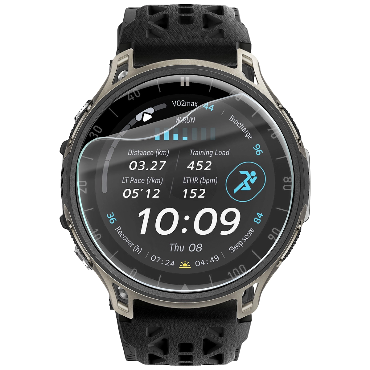 Bizon Watch Film HydroFlex hydrogel film for Amazfit Cheetah 2 Ultra on a watch