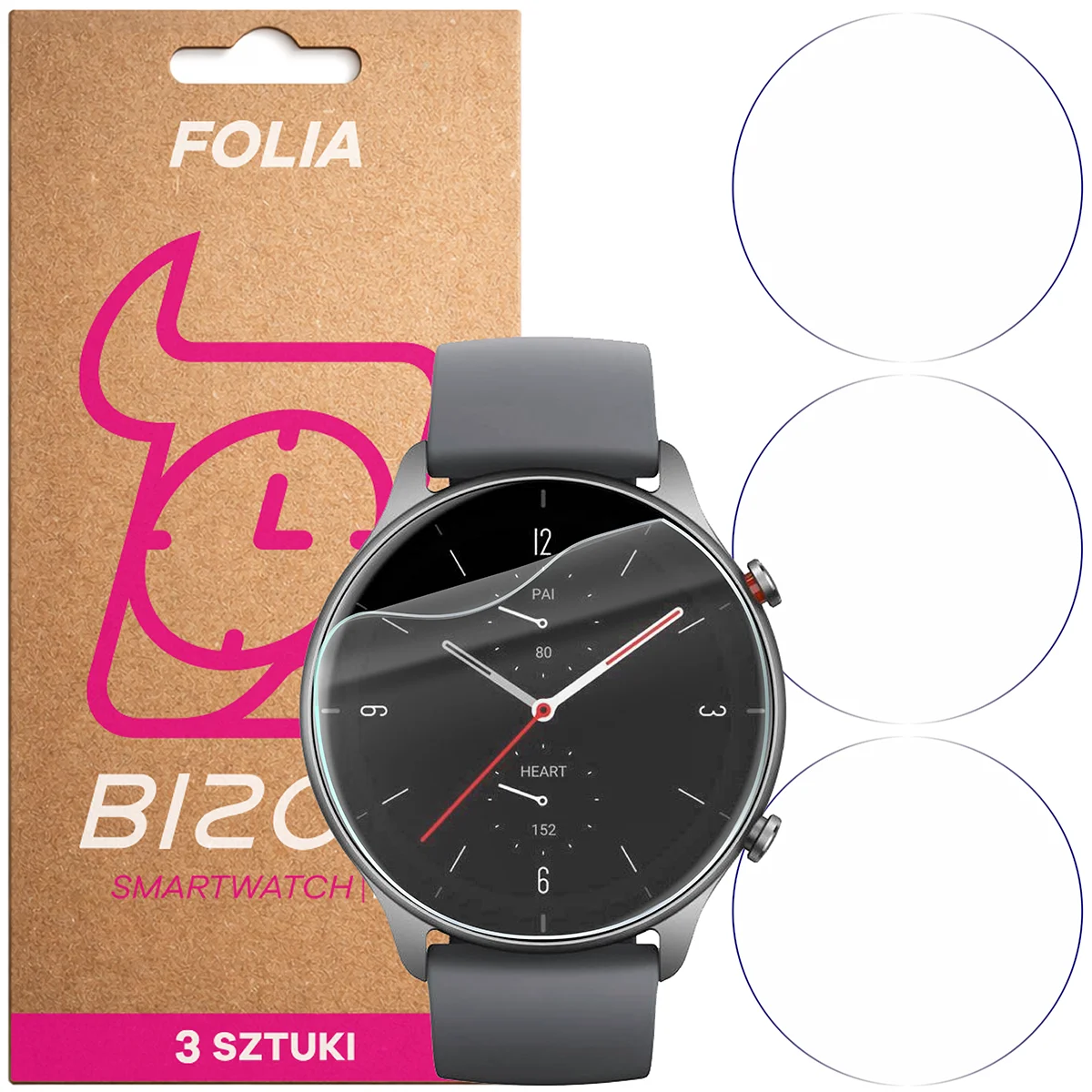 Folia hydrożelowa Bizon Watch Film HydroFlex dla Amazfit GTR 2E