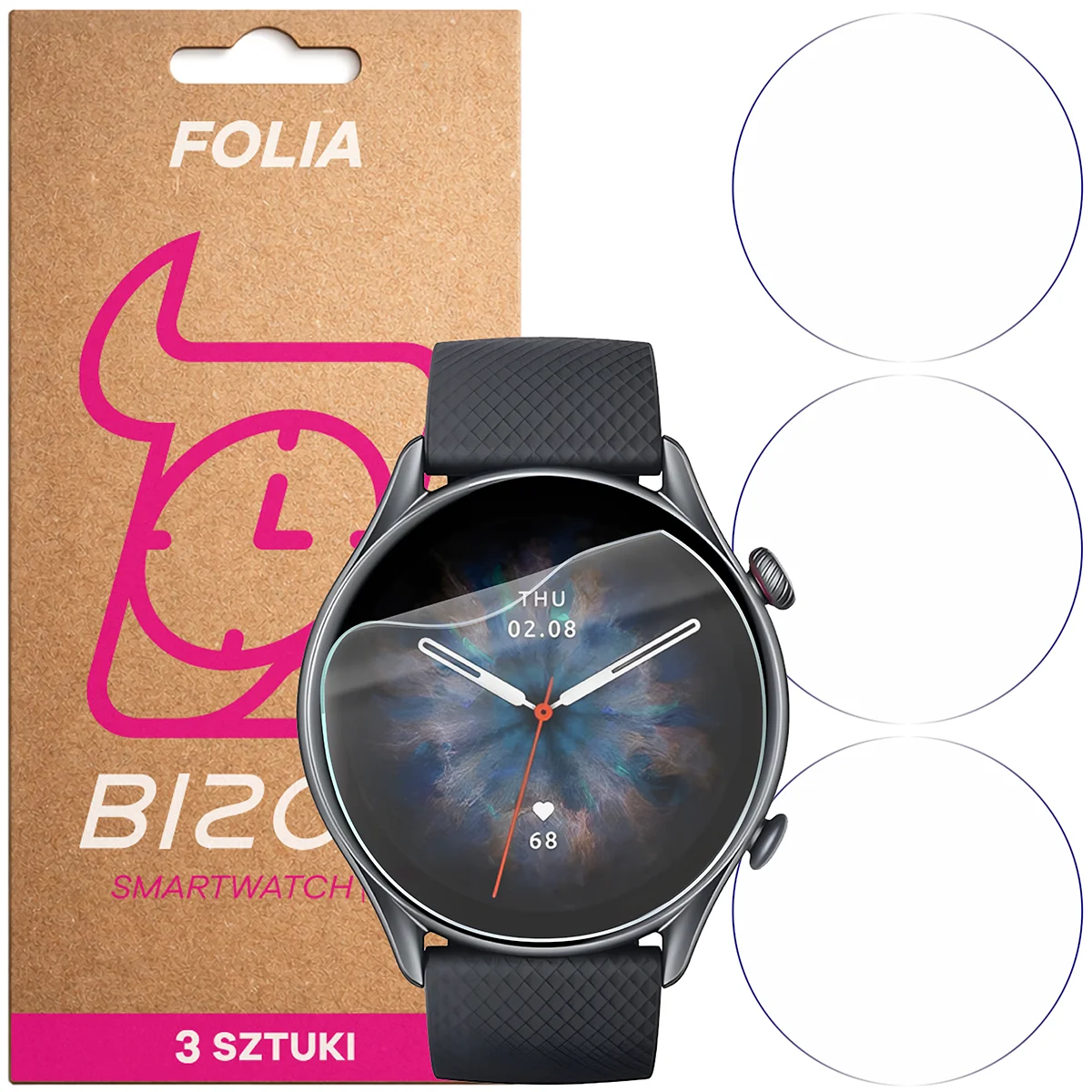 Folia hydrożelowa Bizon Watch Film HydroFlex dla Amazfit GTR 3 Pro