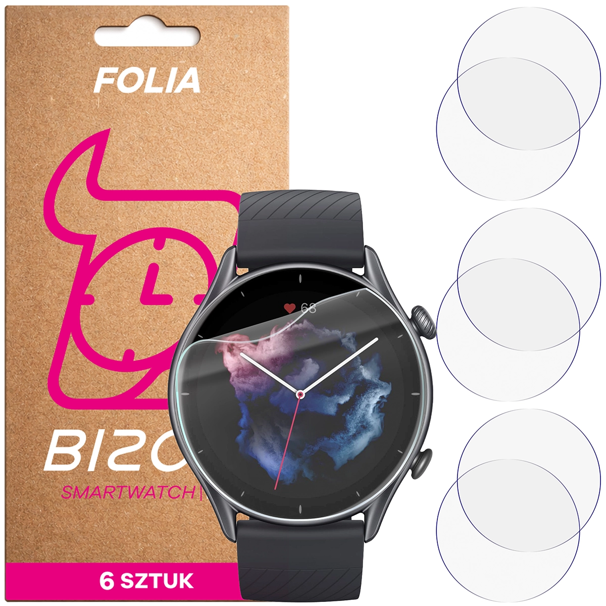 Folia hydrożelowa Bizon Watch Film HydroFlex dla Amazfit GTR 3