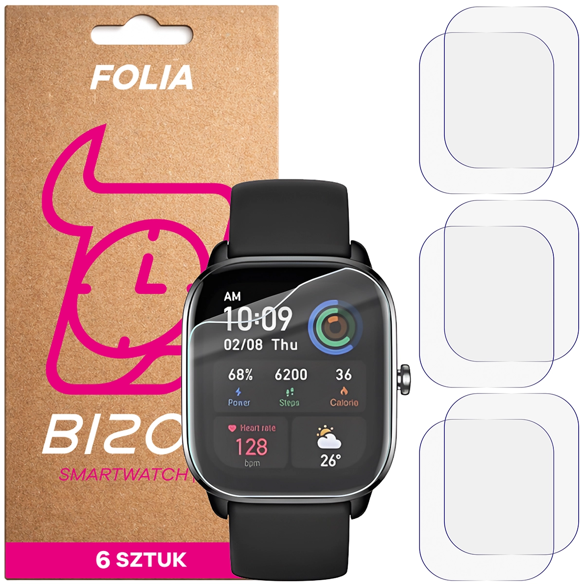 Bizon Watch Film HydroFlex hydrogel film for Amazfit GTS 4 Mini