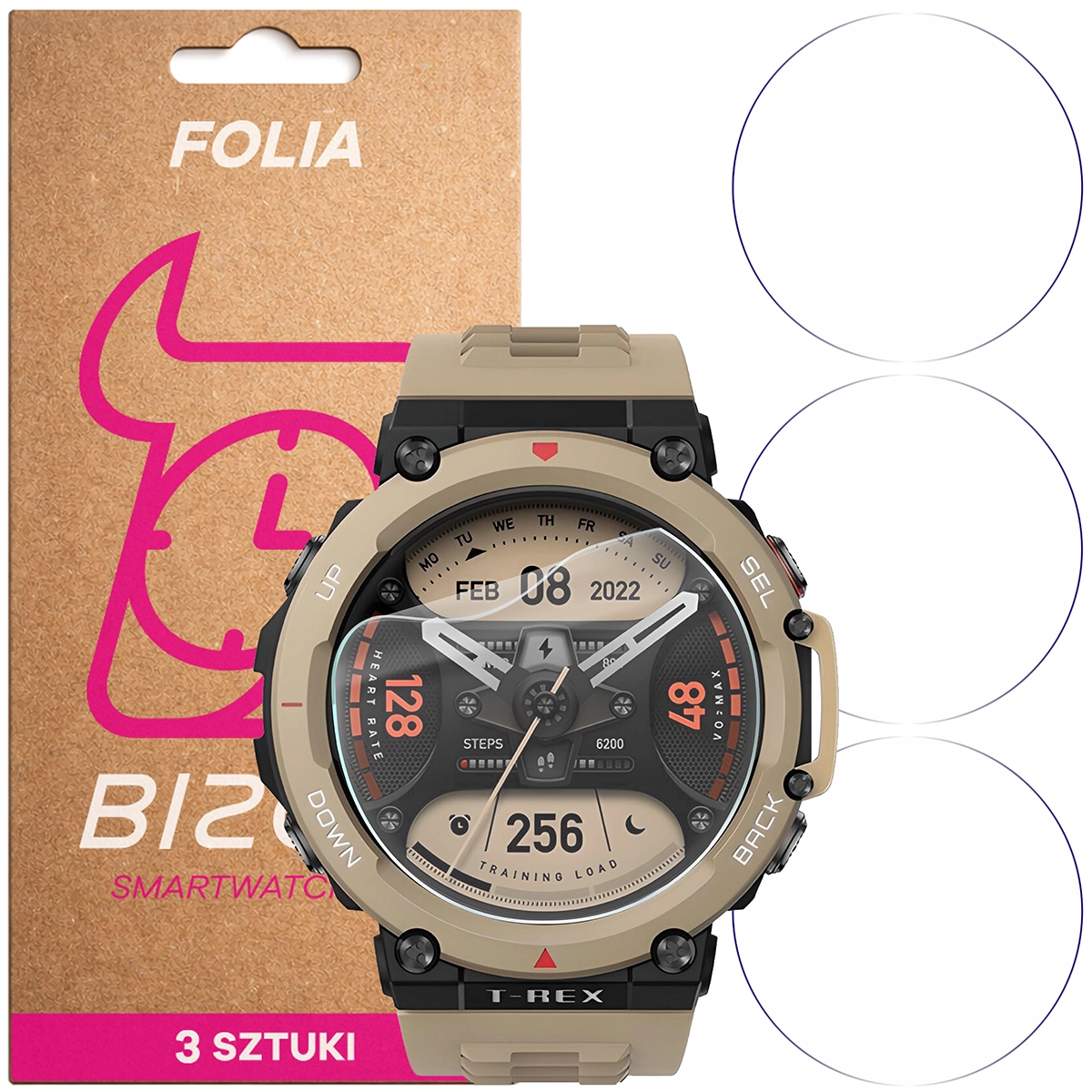 Bizon Watch Film HydroFlex hydrogel film for Amazfit T-Rex 2