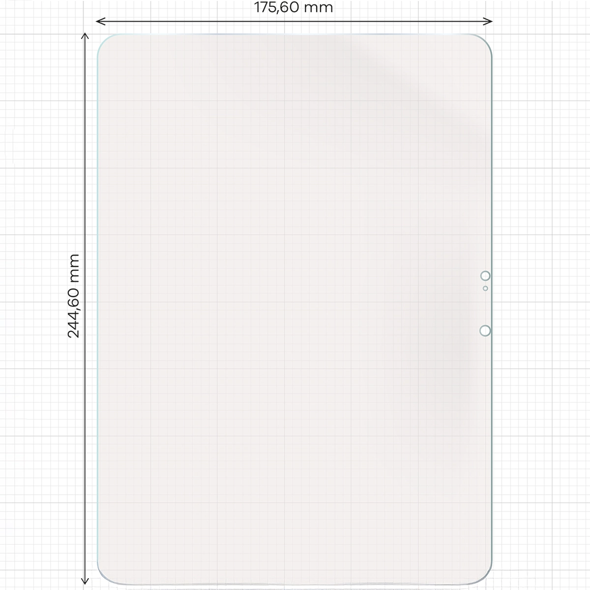 Miarka z wymiarami folii matowej Bizon Glass Tab Film Sun do iPad Air 11 M3 2025