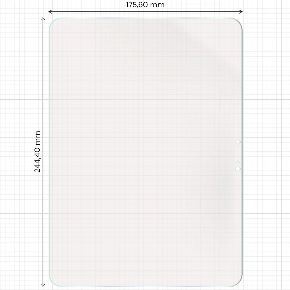 Miarka z wymiarami folii matowej Bizon Tab Film Matte do Apple iPad Air 11