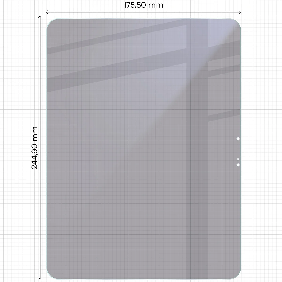 Wymiary szkła Bizon Tab Hybrid Shadow do Apple iPad Air 11