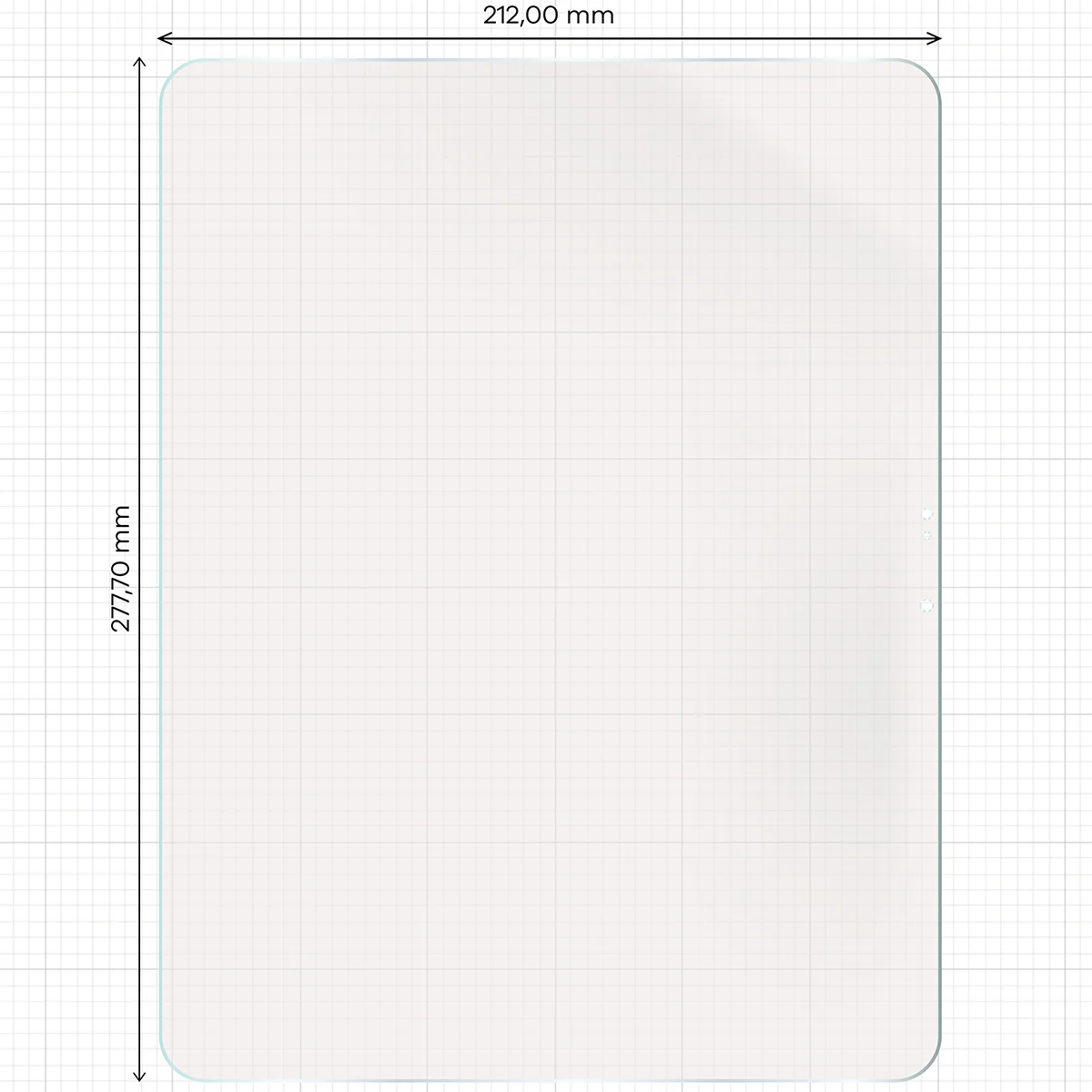 Miarka z wymiarami folii matowej Bizon Tab Film Matte do Apple iPad Air 13