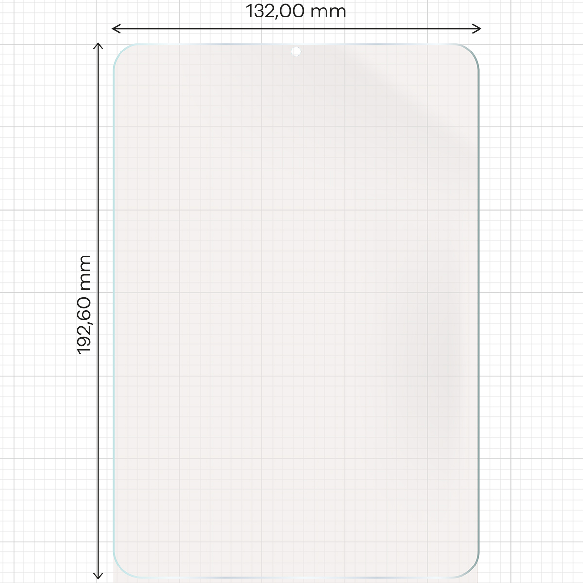 Miarka z wymiarami folii matowej Bizon Glass Hydrogel Sun