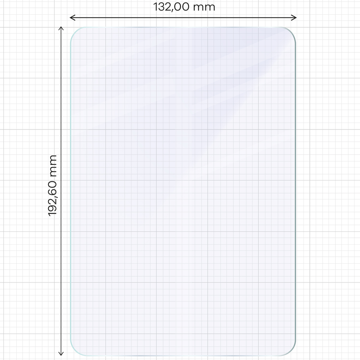 Miarka z wymiarami szkła hybrydowego Bizon Glass Mule