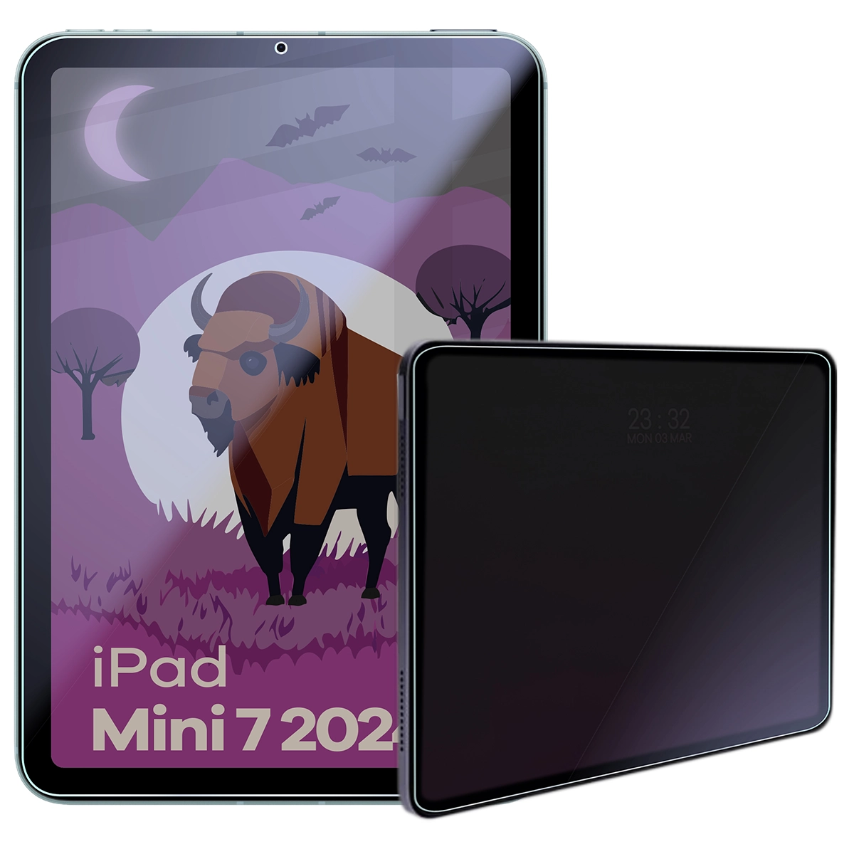 Szkło hybrydowe prywatyzujące Bizon Glass Tab Mule Shadow do iPad Mini 7 2024