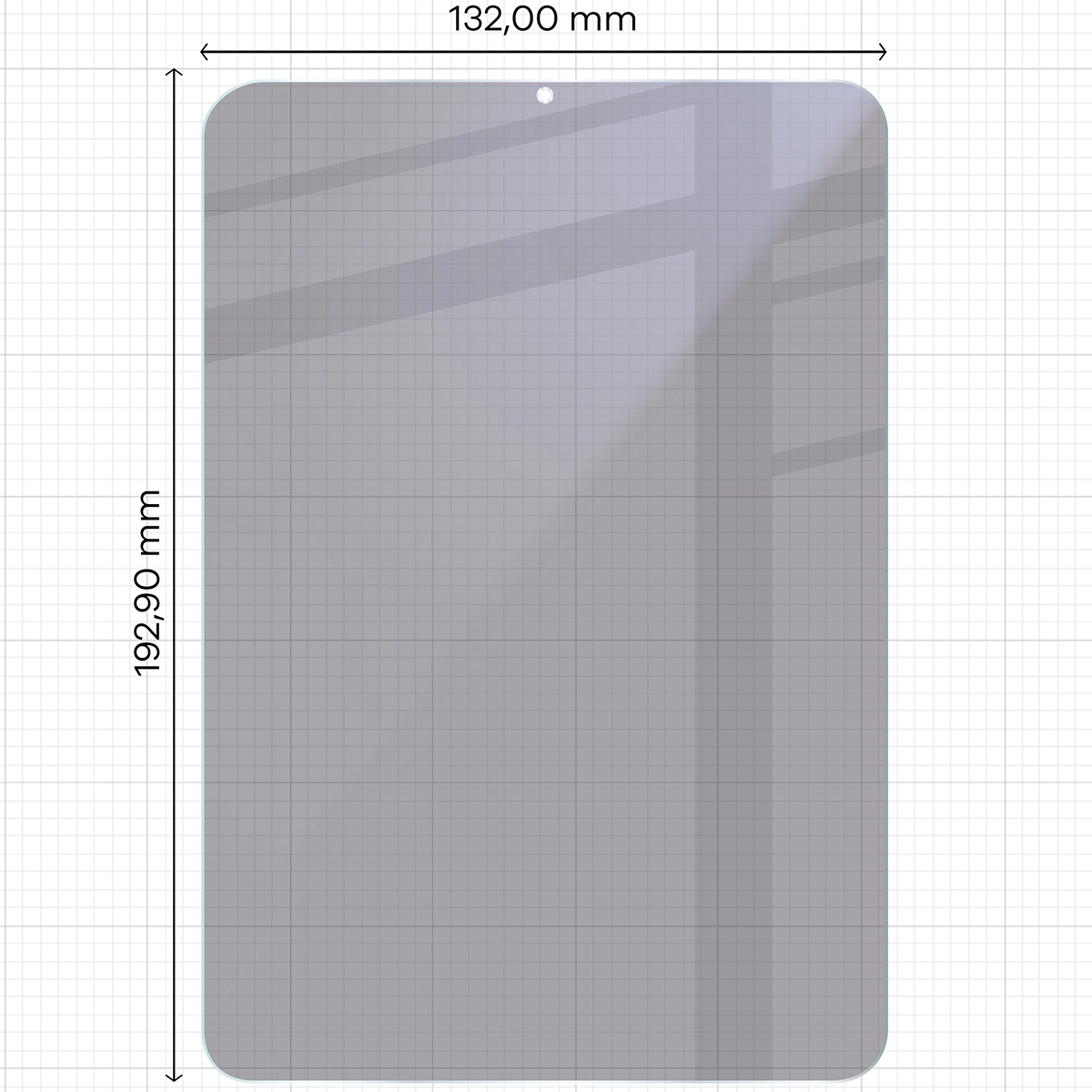 Wymiary szkła Bizon Glass Tab Mule Shadow do iPad Mini 7 2024