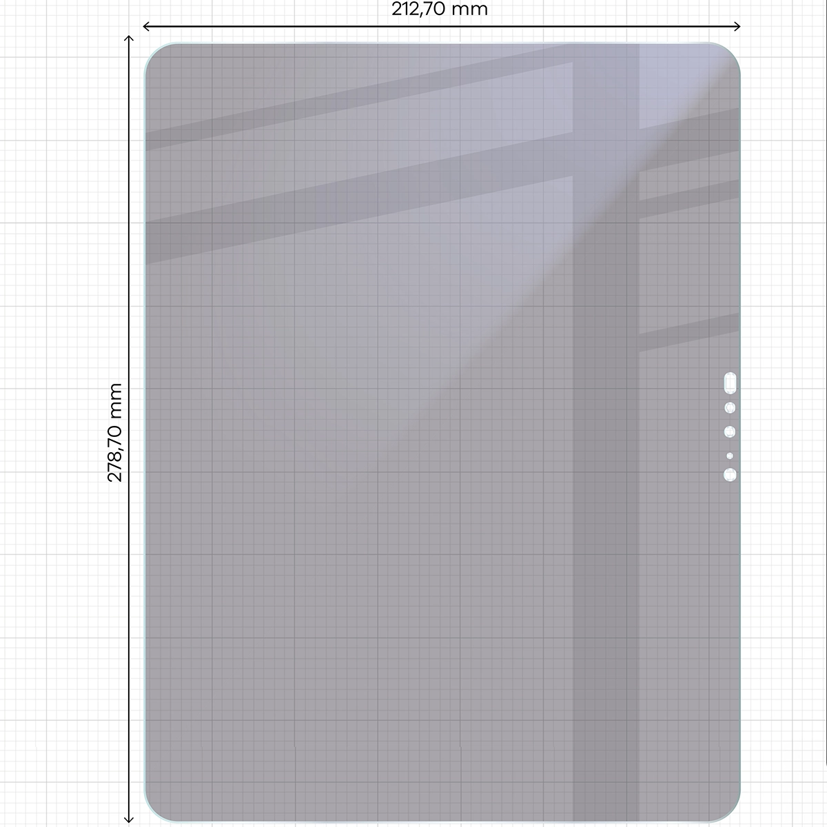 Wymiary szkła Bizon Glass Tab Mule Shadow do iPad Pro 13 M5 2025