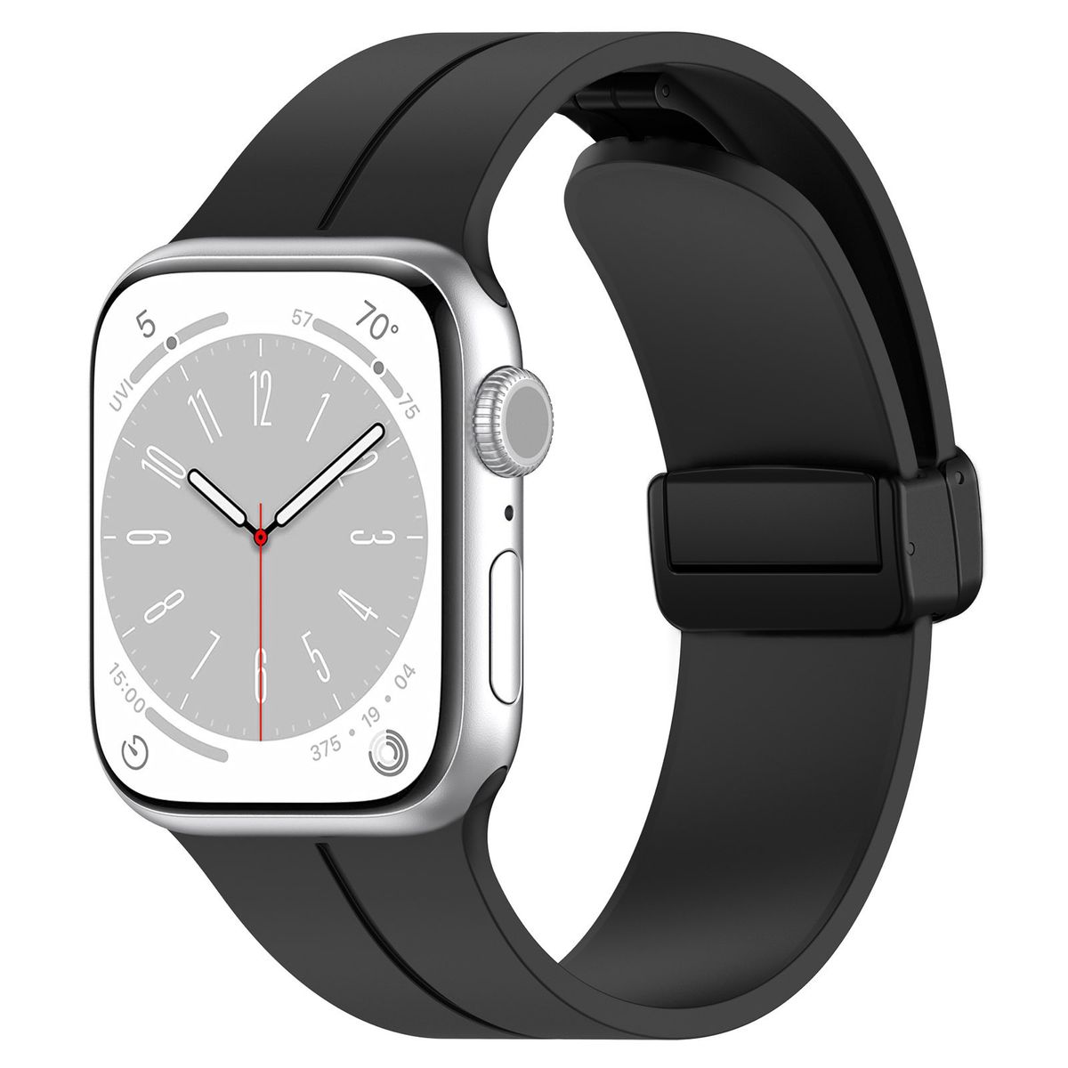 Brățara din silicon Bizon Strap Watch Silicone pentru Apple Watch 38/40/41/42 mm, neagră