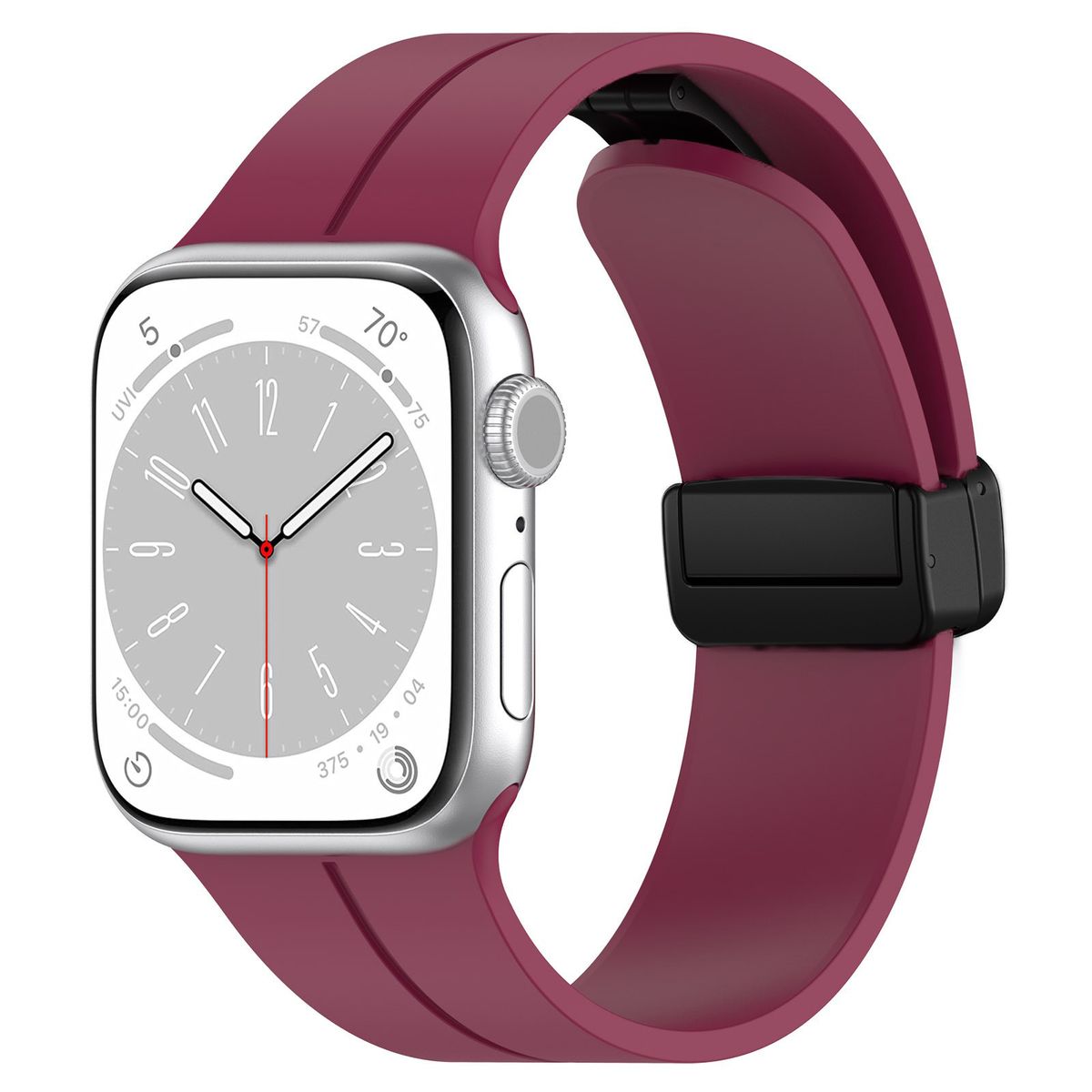 Brățara din silicon Bizon Strap Watch Silicone pentru Apple Watch 38/40/41/42 mm, burgundă