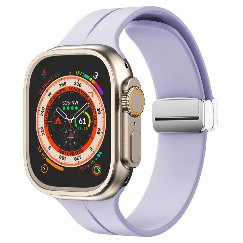 Silicone strap Bizon Strap Watch Silicone for Apple Watch 44/45/46/49 mm, purple