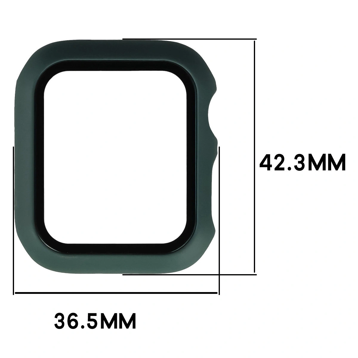 Abmessungen der Hülle Bizon Case+Glass Watch für Apple Watch SE 3 / SE 2 / SE / 6 / 5 / 4 (40 mm)
