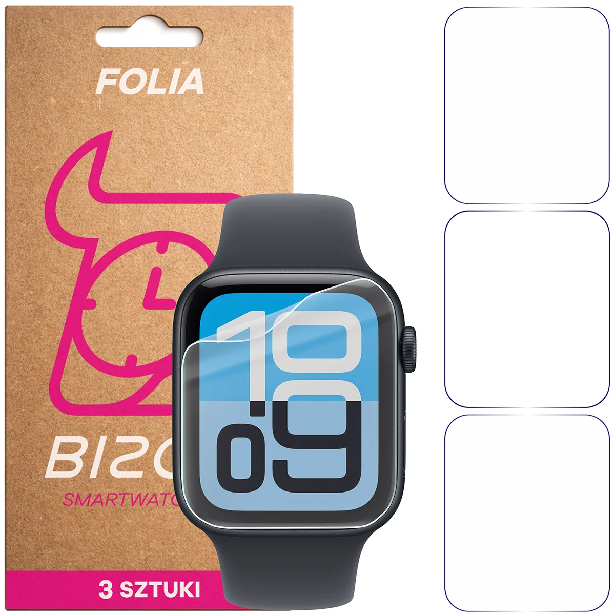 Folia hydrożelowa Bizon Watch Film HydroFlex dla Apple Watch 4/5/6/7/8/9/SE/SE 2/SE3 40 / 41 mm