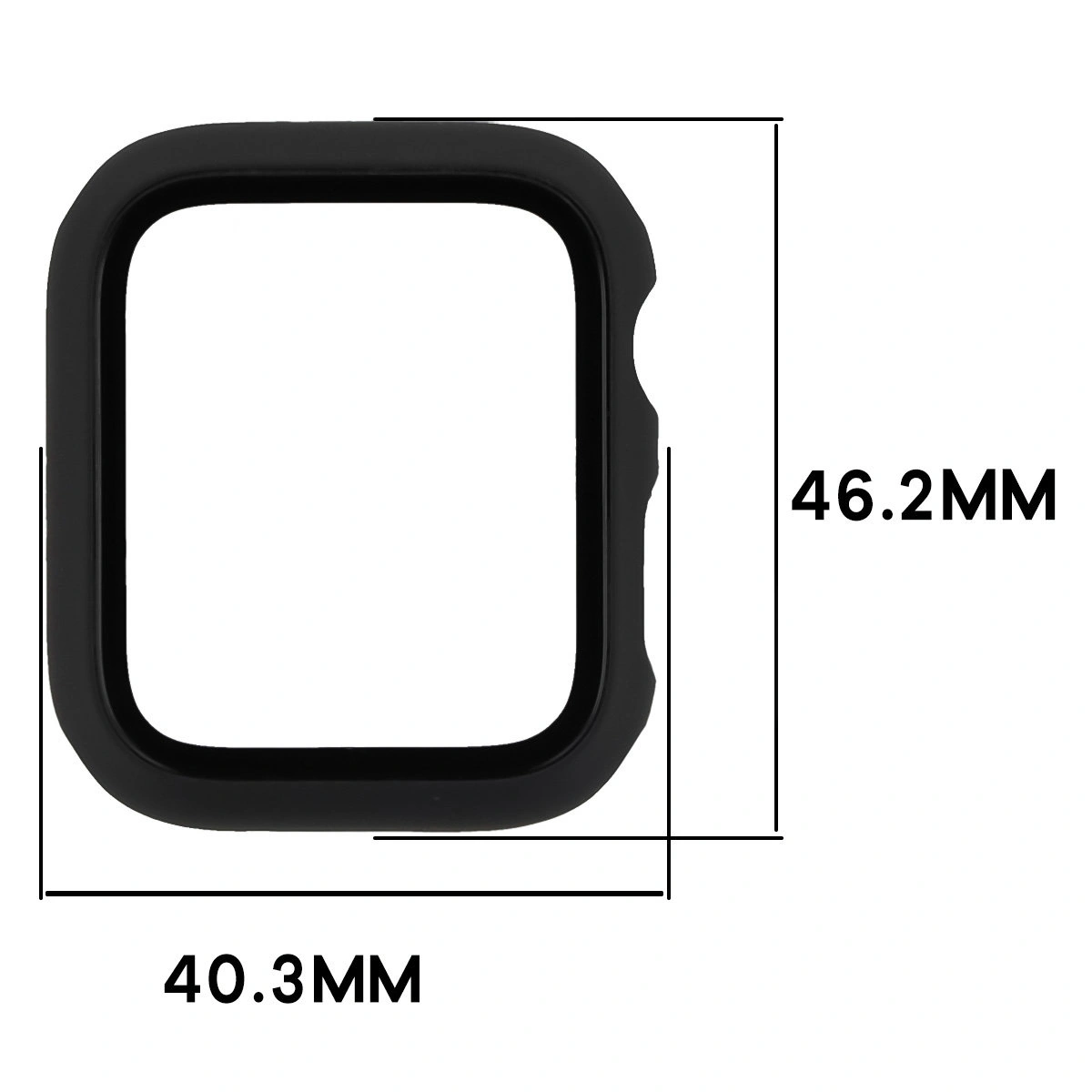 Wymiary etui Bizon Case+Glass Watch do Apple Watch SE 3 / SE 2 / SE / 6 / 5 / 4 (44 mm)