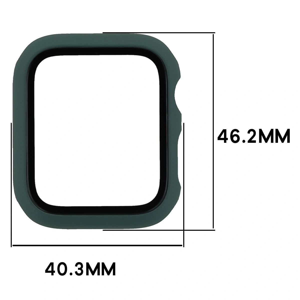Abmessungen der Schutzhülle Bizon Case+Glass Watch für Apple Watch SE 3 / SE 2 / SE / 6 / 5 / 4 (44 mm)