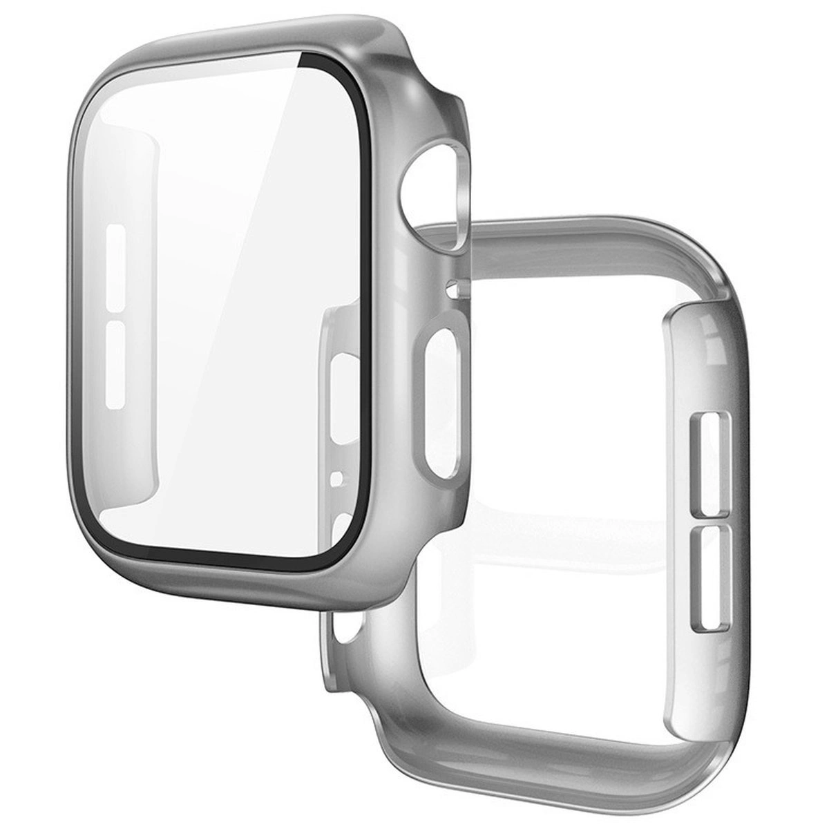 Etui mit integriertem Glas Bizon Case+Glass Watch für die Apple Watch SE 3 / SE 2 / SE / 6 / 5 / 4 (44 mm)
