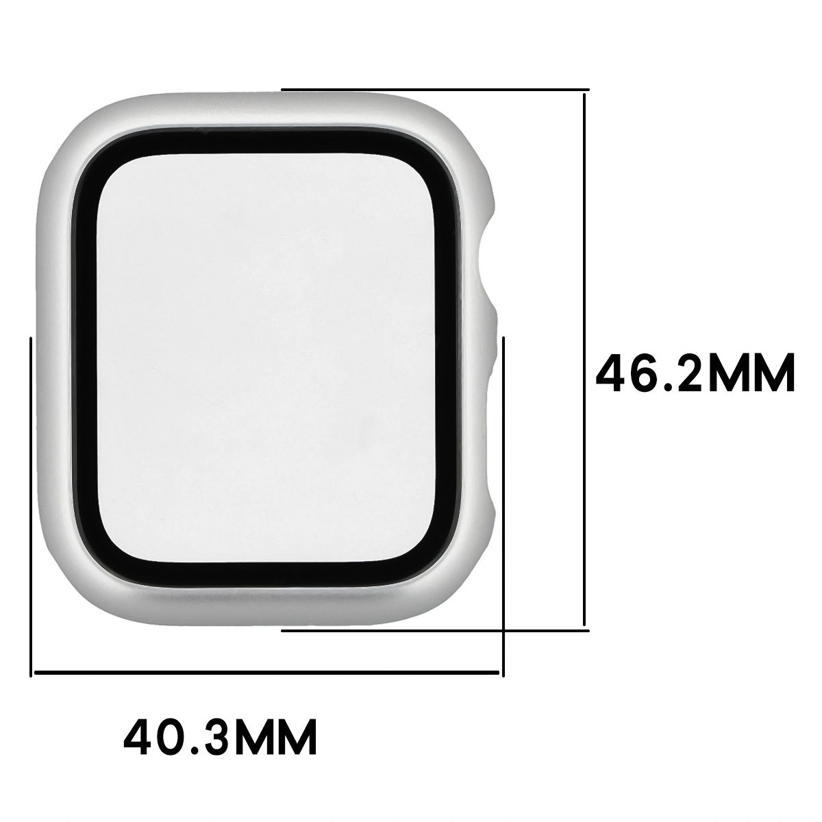 Abmessungen der Hülle Bizon Case+Glass Watch für die Apple Watch SE 3 / SE 2 / SE / 6 / 5 / 4 (44 mm)