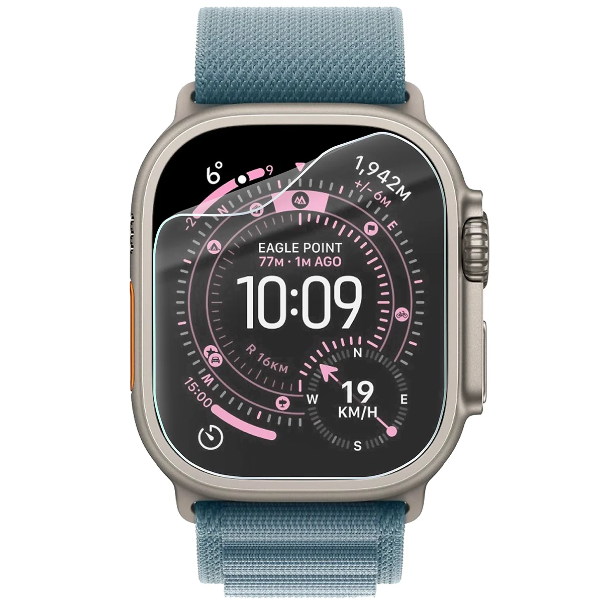 Bison Hydrogel Film HydroFlex for Apple Watch Ultra 3 / 2 / 1 (49 mm) on a watch