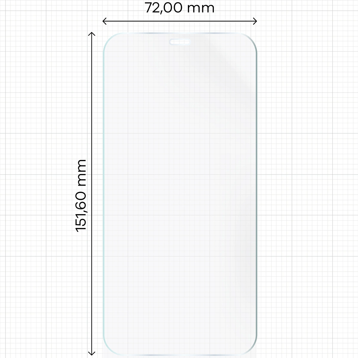 Messschieber mit den Abmessungen der Hydrogel-Folie Bizon Glass Hydrogel Front für Apple iPhone 11 Pro Max / Apple iPhone Xs Max