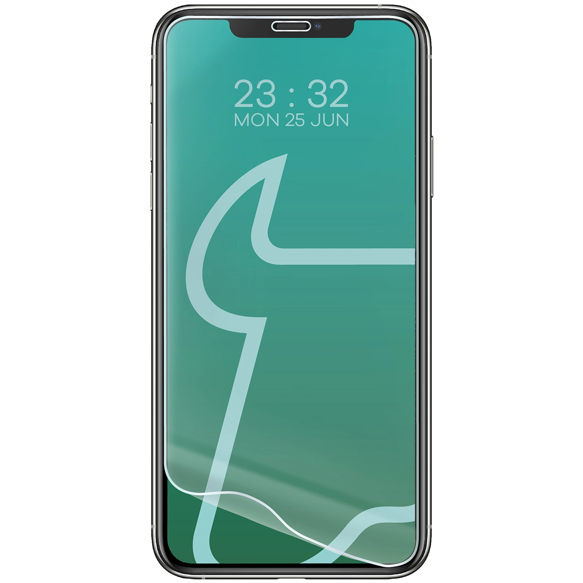 Hydrogel-Folie für Apple iPhone 11 Pro Max / Apple iPhone Xs Max neben dem Telefon