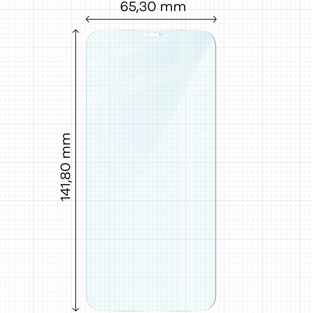 Miarka z wymiarami szkła hartowanego Bizon Glass Clear Duo do Apple iPhone 11 / Apple iPhone Xr