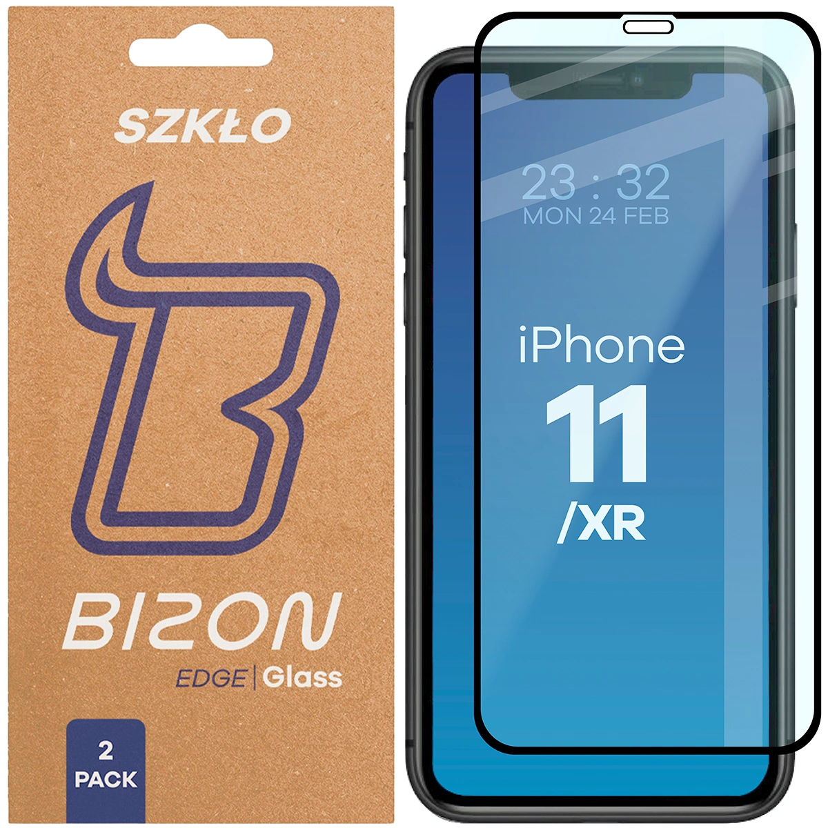Szkło hartowane na cały ekran Bizon Glass Edge Duo dla Apple iPhone 11 / Apple iPhone Xr