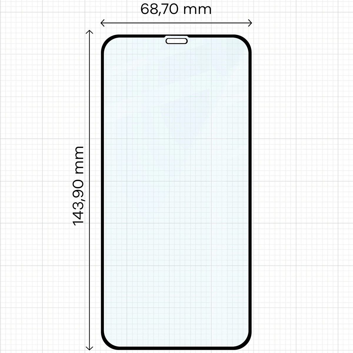Wymiary szkła Bizon Glass Edge Duo do Apple iPhone 11 / Apple iPhone Xr