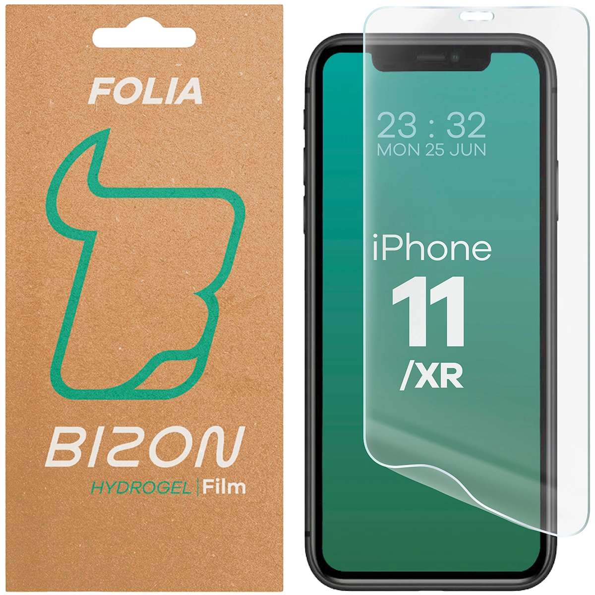 Pudełko i folia hydrożelowa na ekran Bizon Glass Hydrogel Front do Apple iPhone 11 / Apple iPhone Xr
