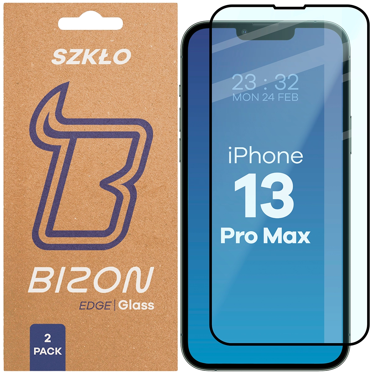 Szkło hartowane na cały ekran Bizon Glass Edge Duo dla Apple iPhone 13 Pro Max
