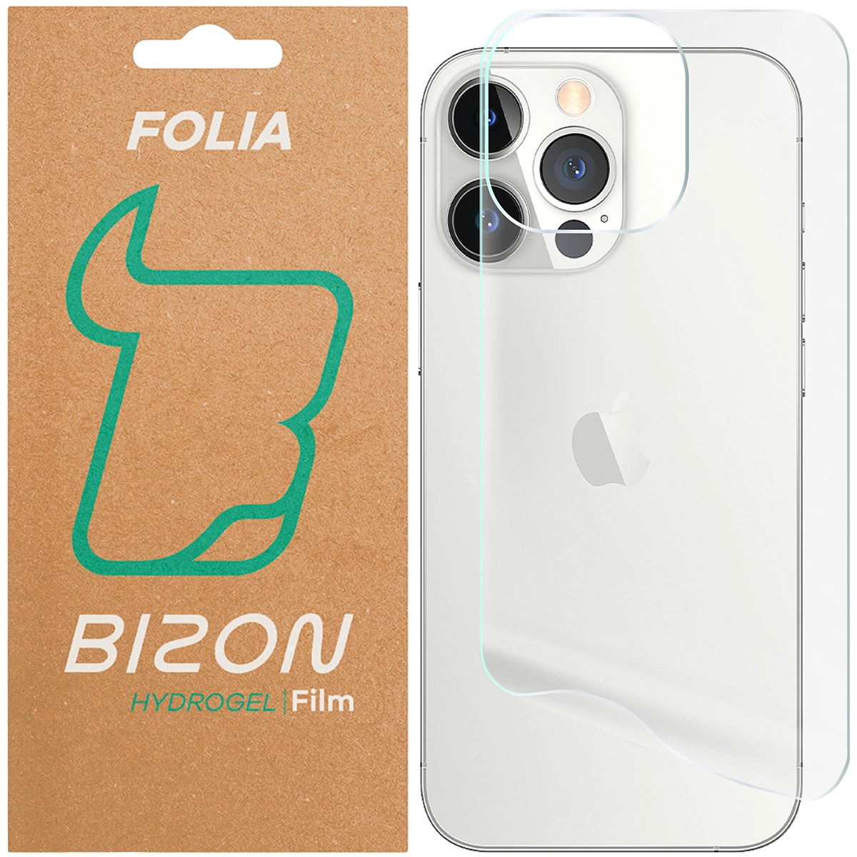 Pudełko i folia hydrożelowa na tył telefonu Bizon Glass Hydrogel Back do Apple iPhone 13 Pro