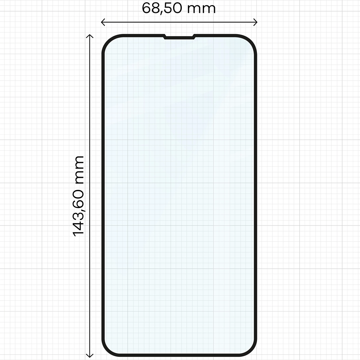 Wymiary szkła Bizon Glass Edge Duo do Apple iPhone 13 / Apple iPhone 13 Pro