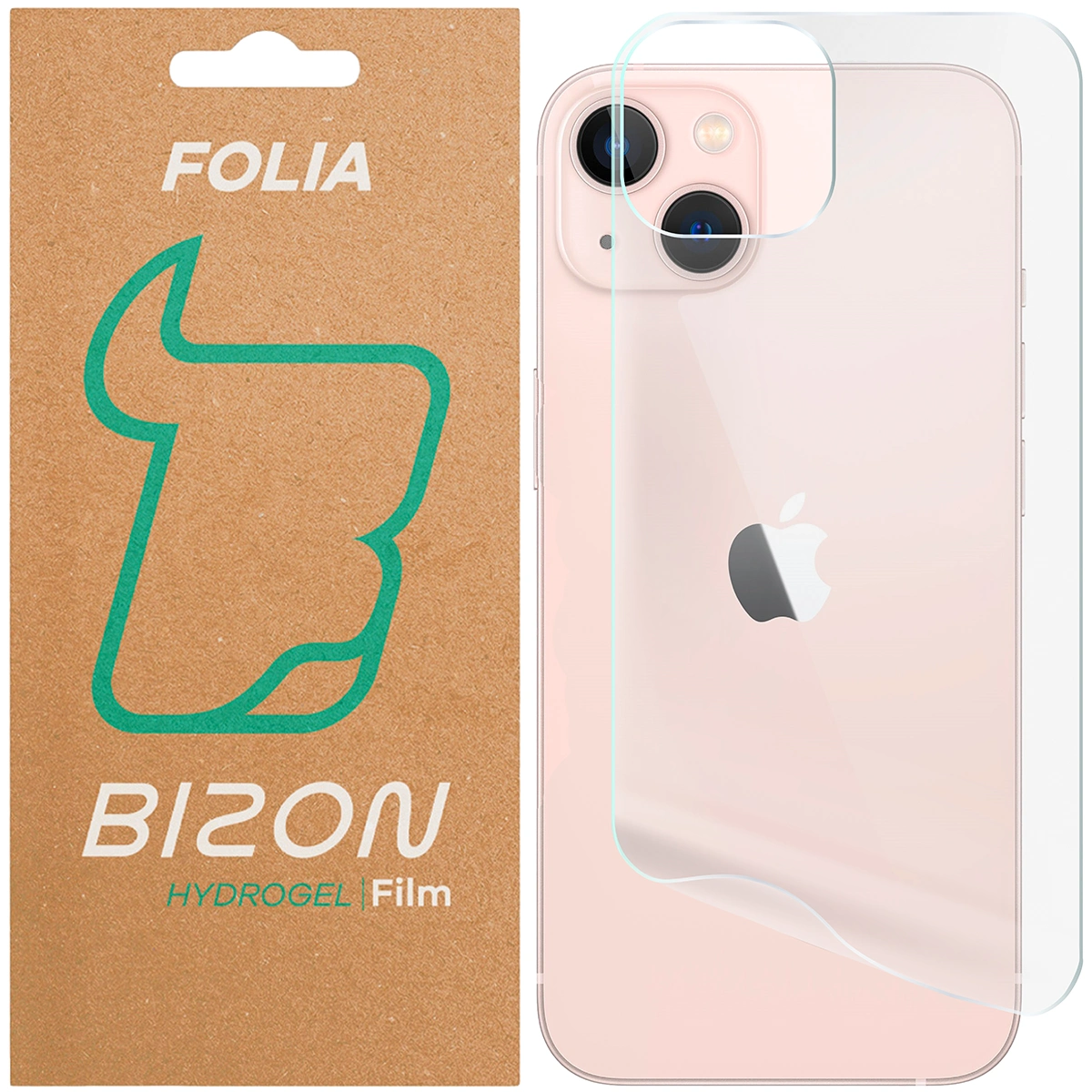 Pudełko i folia hydrożelowa na tył telefonu Bizon Glass Hydrogel Back do Apple iPhone 13