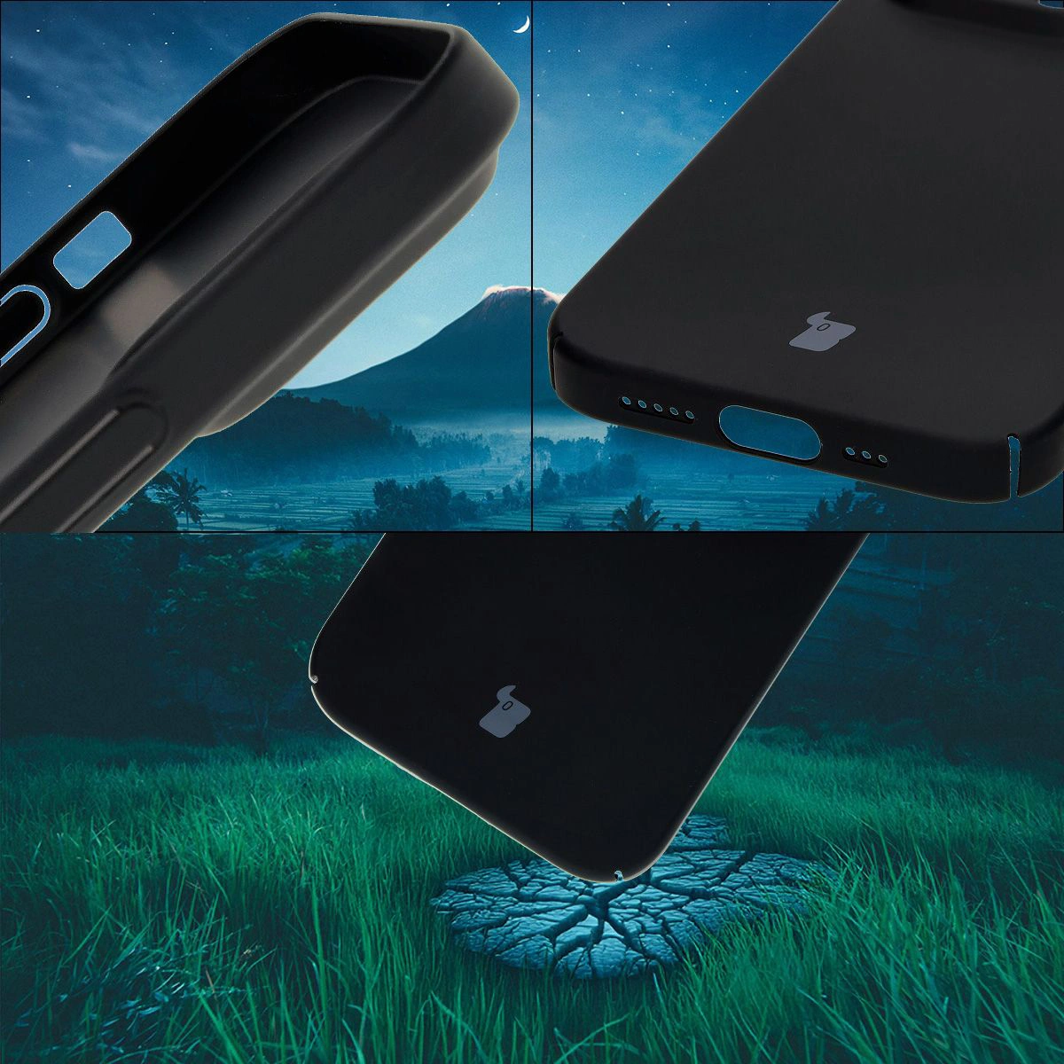 Integrált védőburkolatok a gombokhoz, kivágások és tartós anyag a Bizon Case Łupka tokhoz az Apple iPhone 14 Pro Max számára