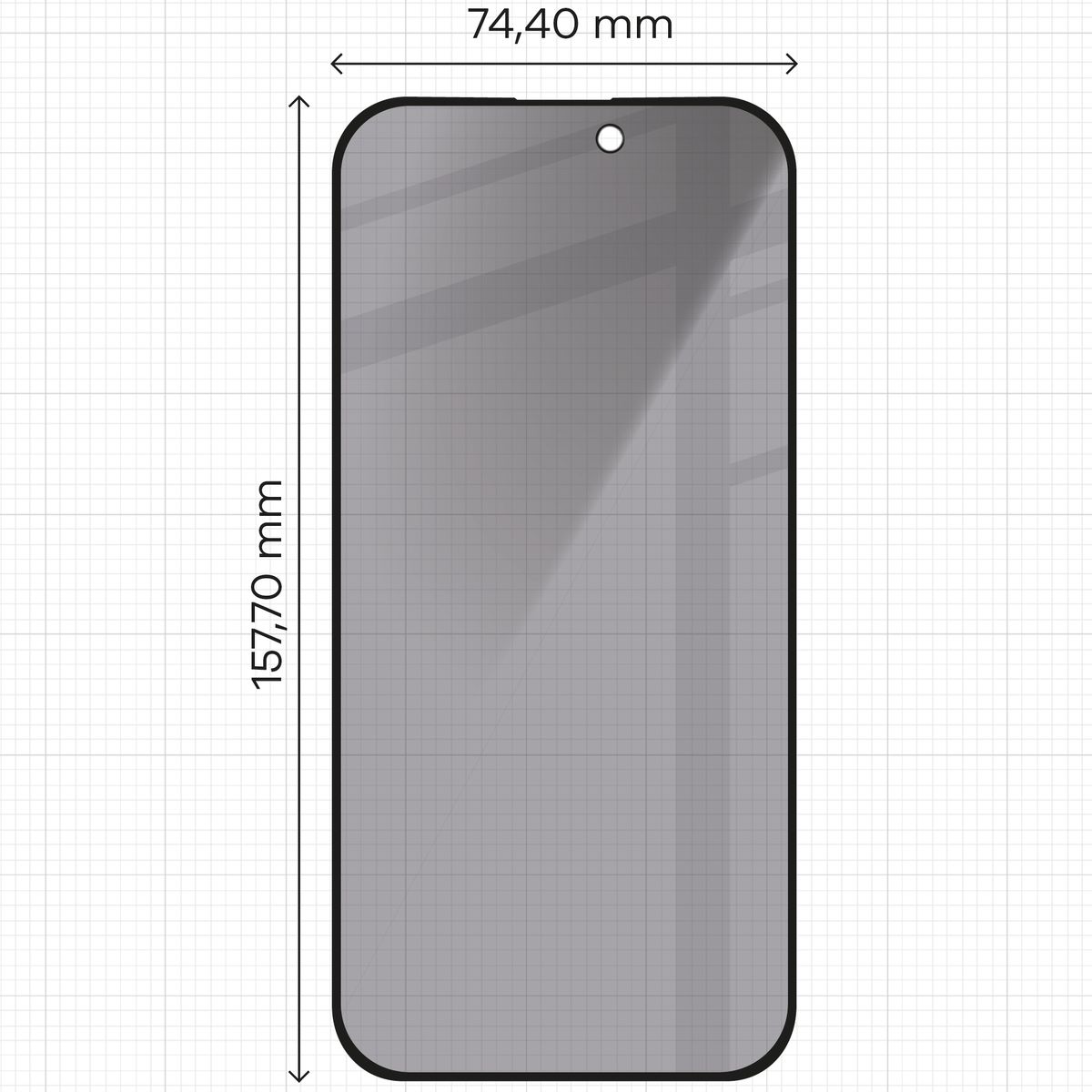 Zdjęcie na miarce szkła Bizon Glass Edge Shadow do Apple iPhone 14 Pro Max
