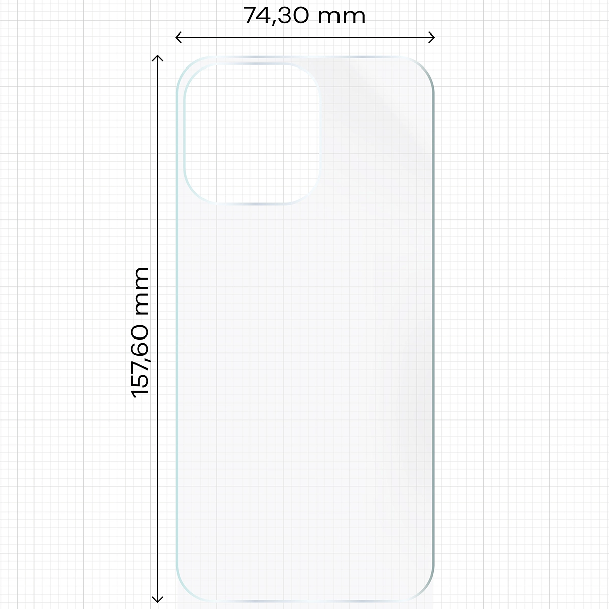 Wymiary dla folii hydrożelowej na tył telefonu Bizon Glass Hydrogel Back do Apple iPhone 14 Pro Max