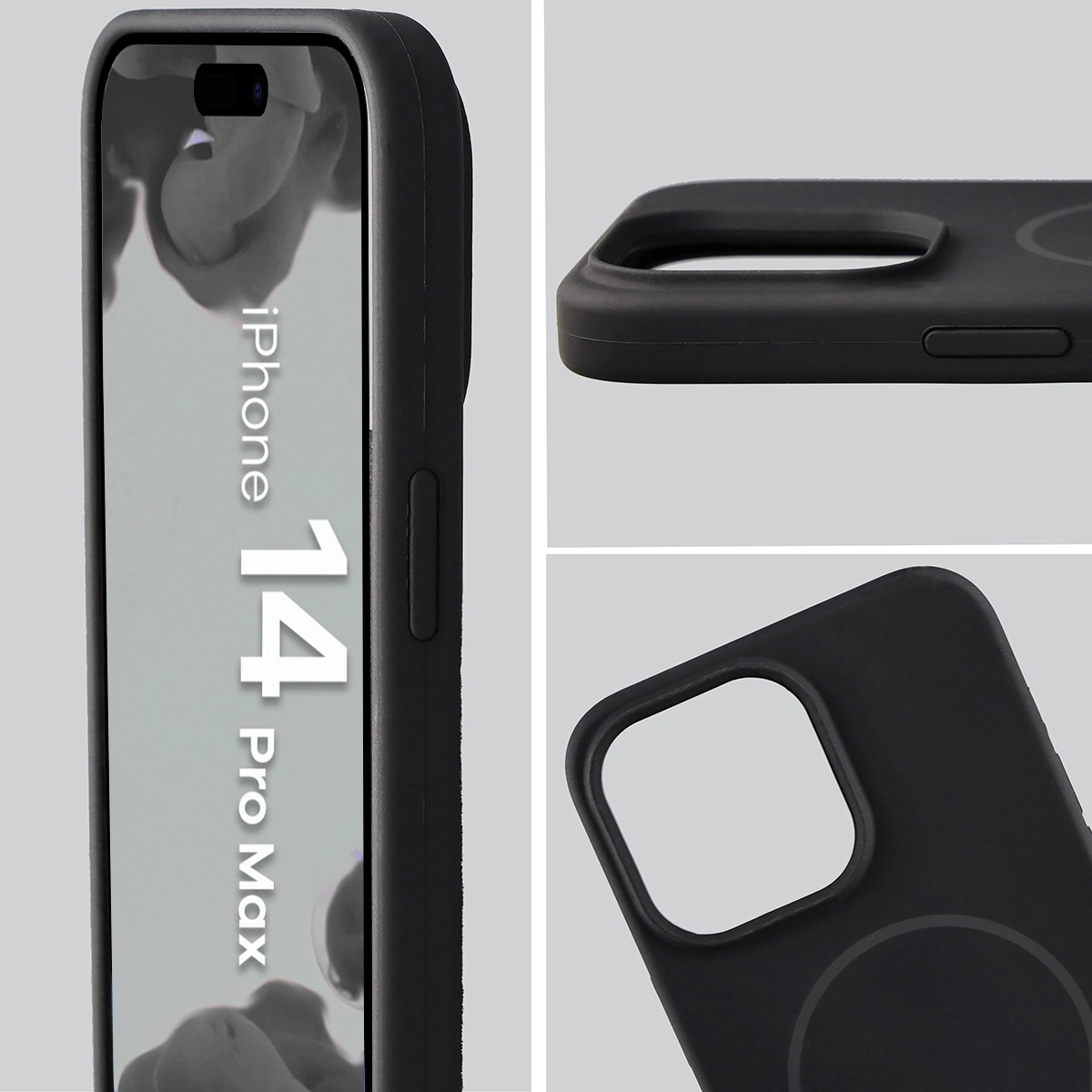 Zbliżenie na wycięcie na obiektywy w etui Bizon Soft Case do Apple iPhone 14 Pro Max